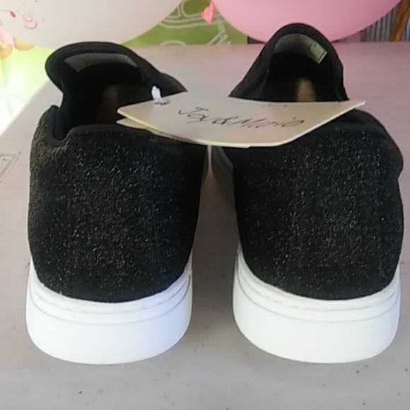 Women's Glitter Textile Material  Black Sneaker - Picture 7 of 8